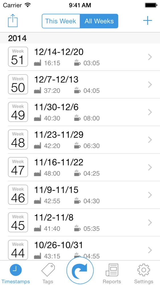 TimeStamps - Time Recording with Ease স্ক্রিনশট