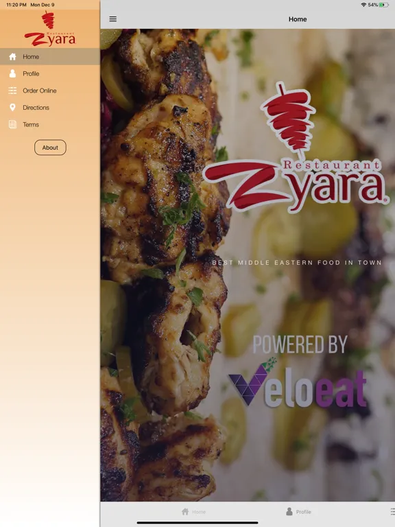 Zyara Restaurant NYC iPad 應用截圖