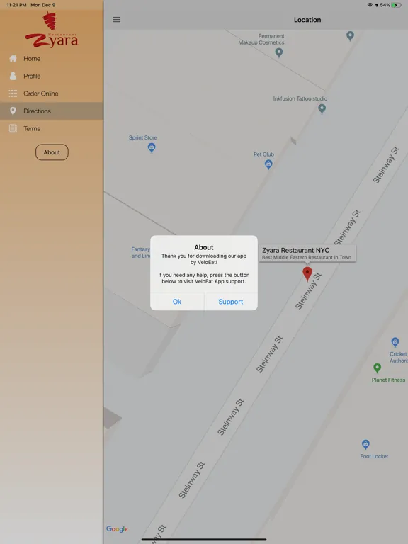 Zyara Restaurant NYC iPad 應用截圖