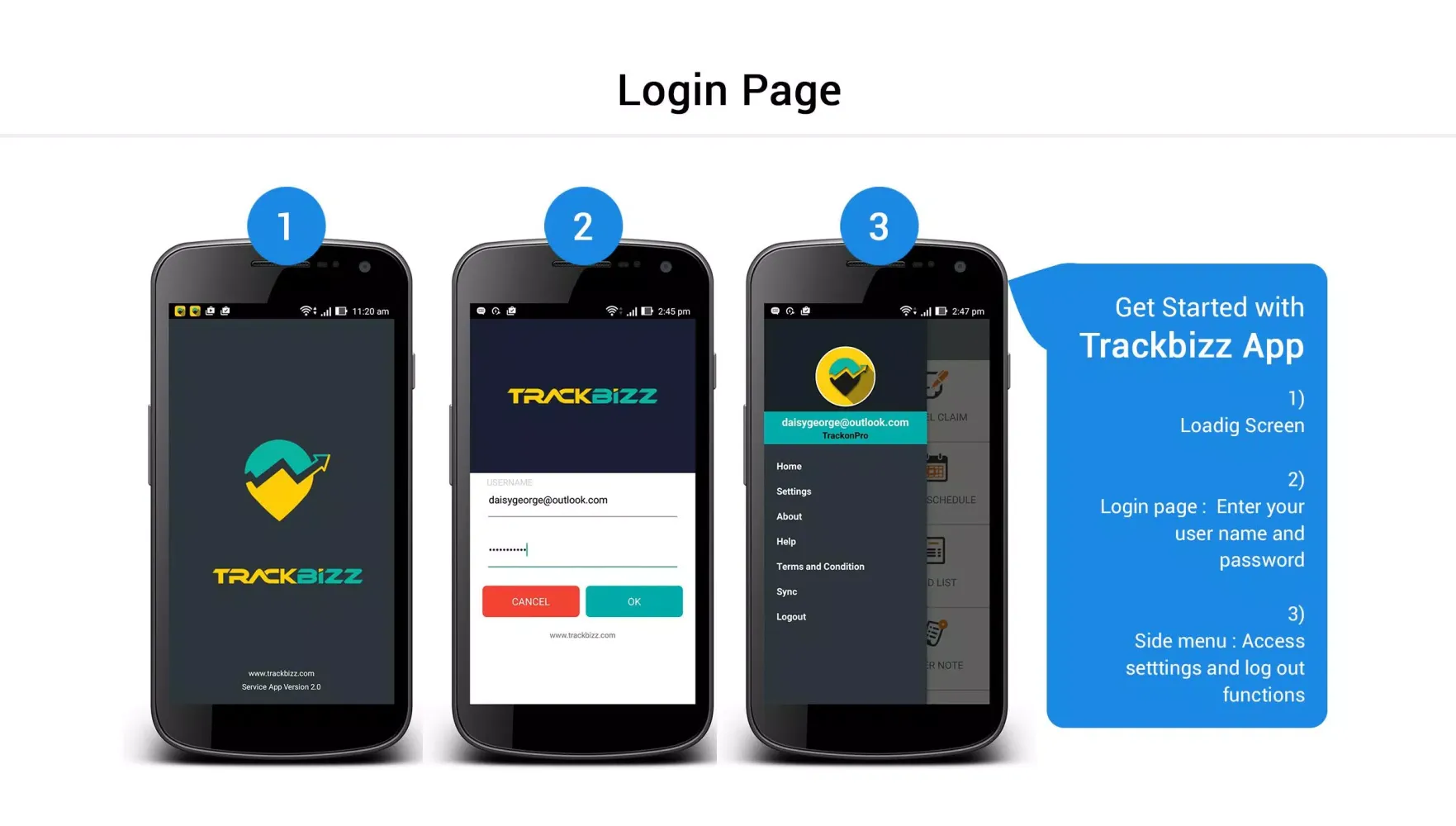 Trackbizz Sales Screenshots