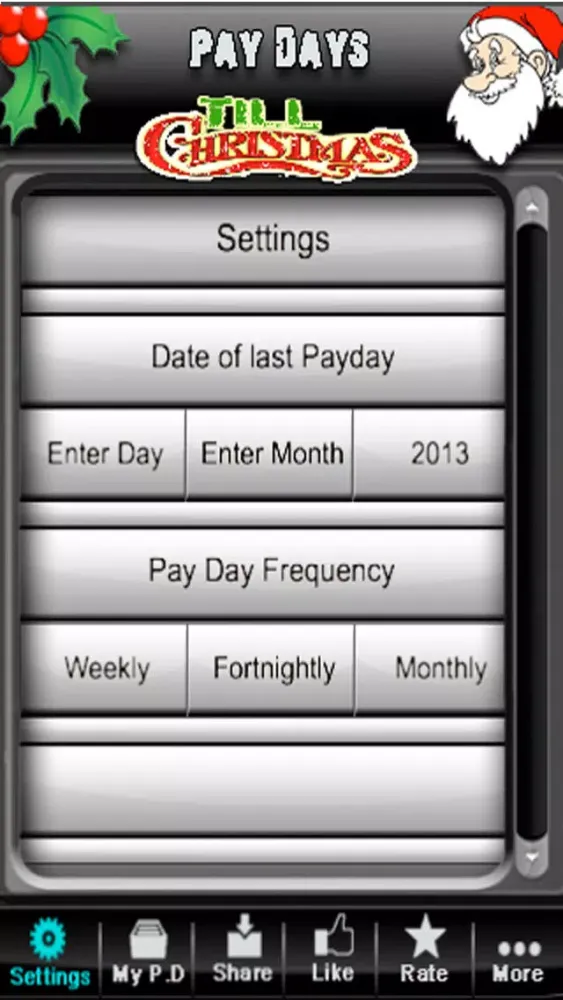 Capturas de tela do Pay Days Till Xmas