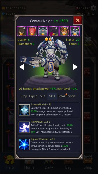 Tangkapan skrin Heroes Journey