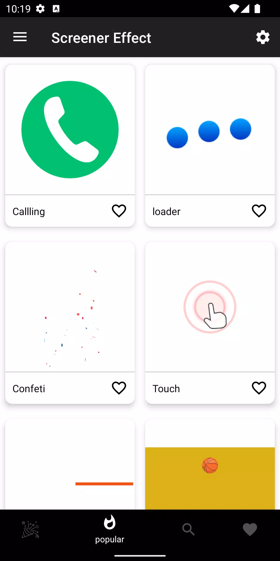 Screener animation Screenshots