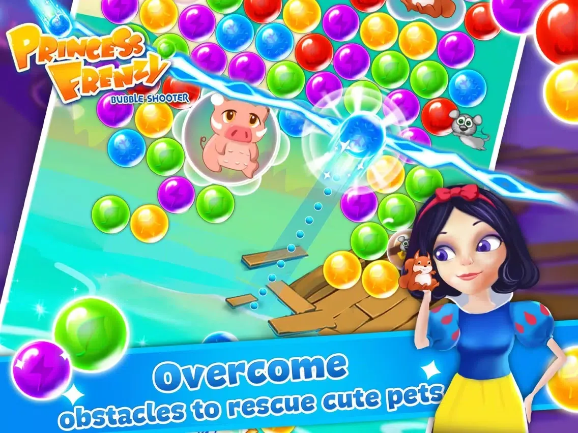 Tangkapan layar Princess Frenzy - Pop Bubble Shooter Blast Game iPad 