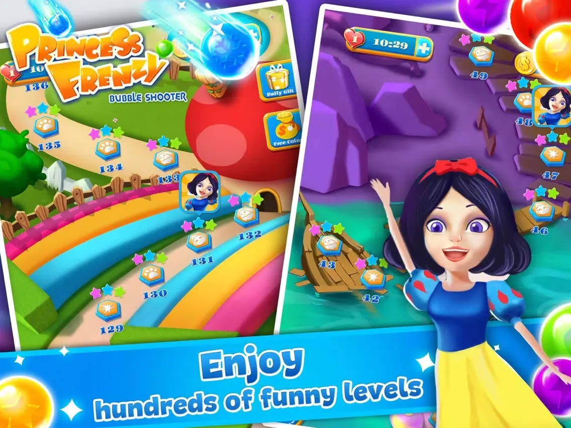 Tangkapan layar Princess Frenzy - Pop Bubble Shooter Blast Game iPad 
