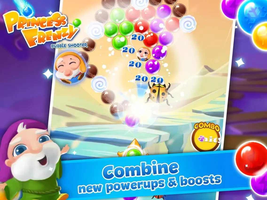 Tangkapan layar Princess Frenzy - Pop Bubble Shooter Blast Game iPad 