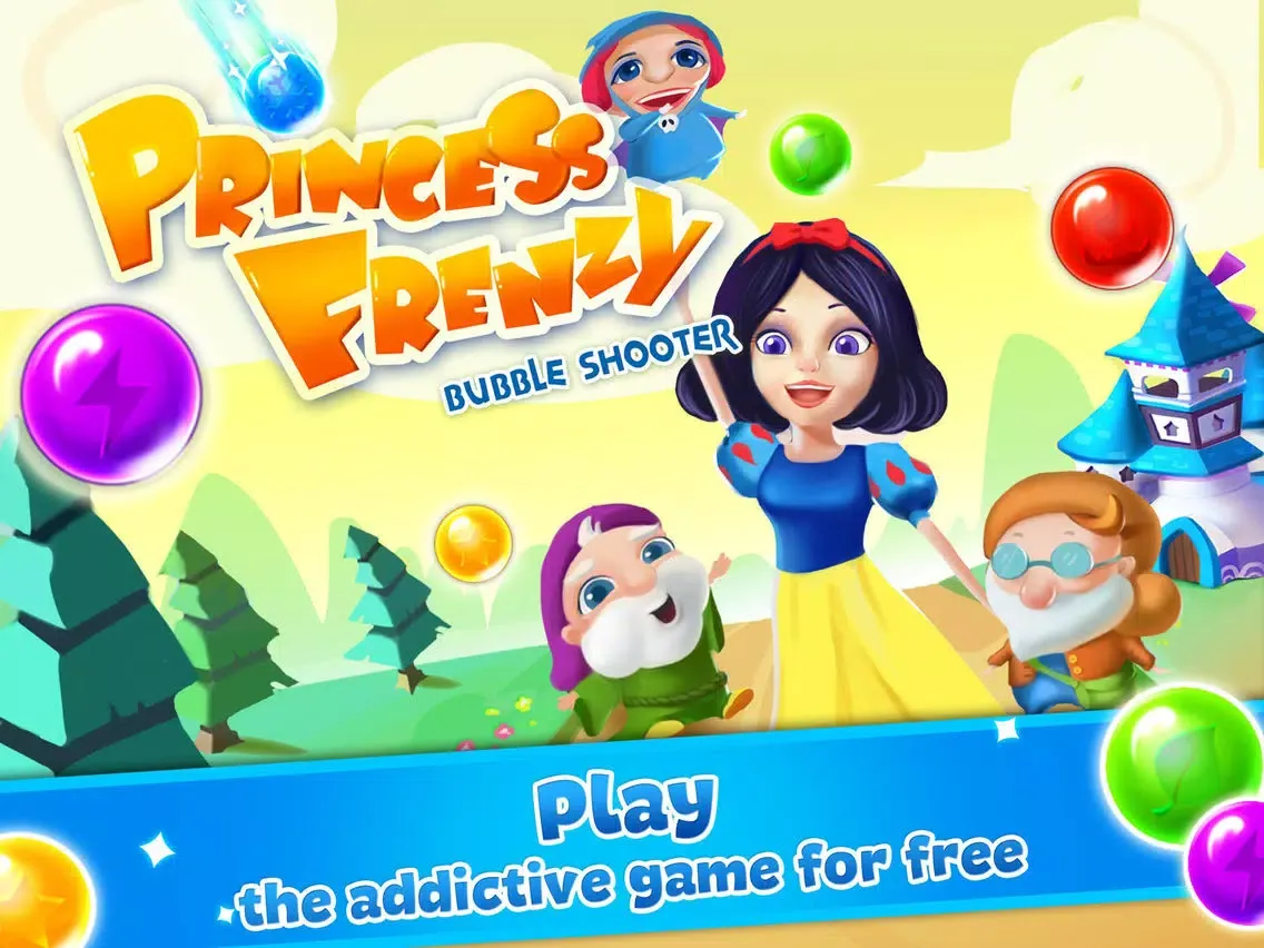 Tangkapan layar Princess Frenzy - Pop Bubble Shooter Blast Game iPad 