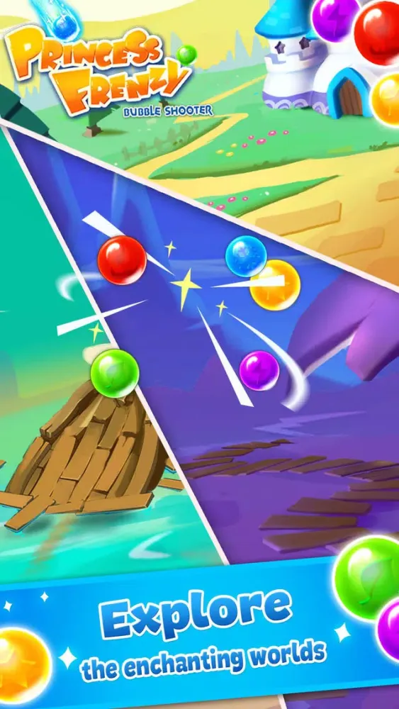 Tangkapan layar Princess Frenzy - Pop Bubble Shooter Blast Game