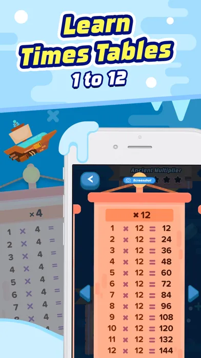 Capturas de tela do Multiplication Flash Cards App
