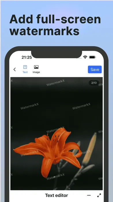 ภาพหน้าจอของ WatermarkX - Markup photos app