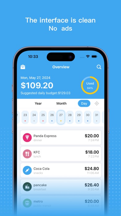 Capturas de tela do iFrugal-budget&expense track