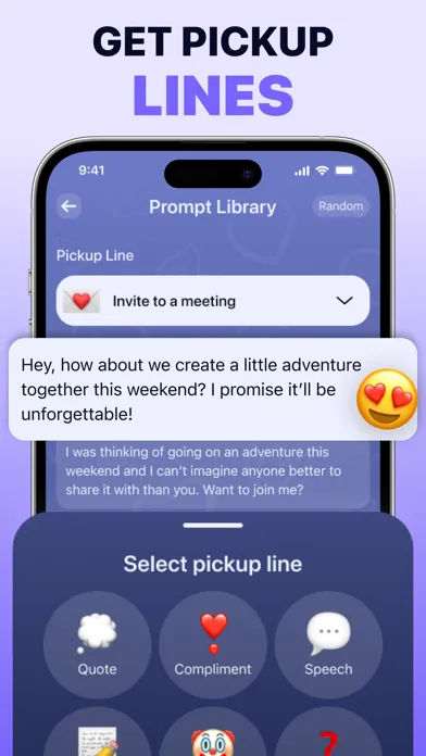 Capturas de pantalla de AI Flirt Text Assistant App