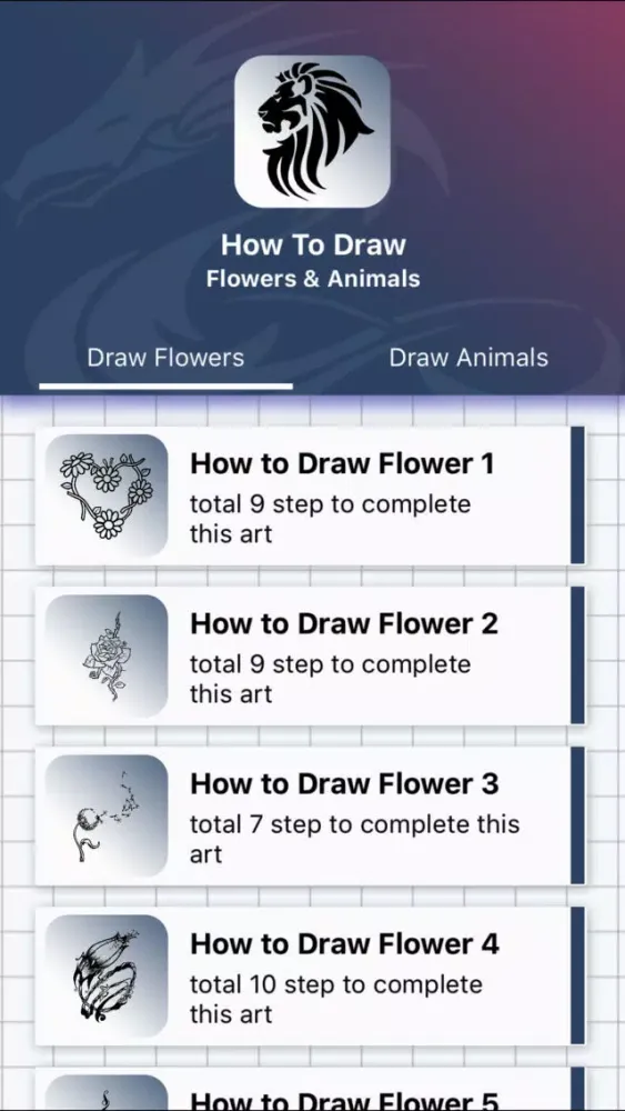 Скриншоты How To Draw Animals & Flowers