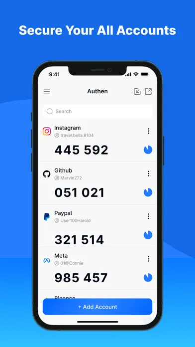 Authen:2FA Authentication App 스크린샷