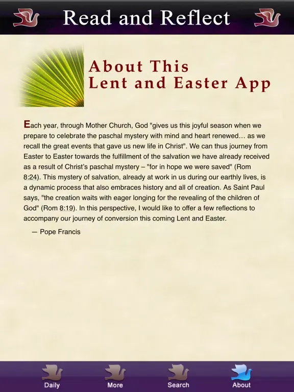 Capturas de tela do Lent-Easter with Pope Francis iPad 