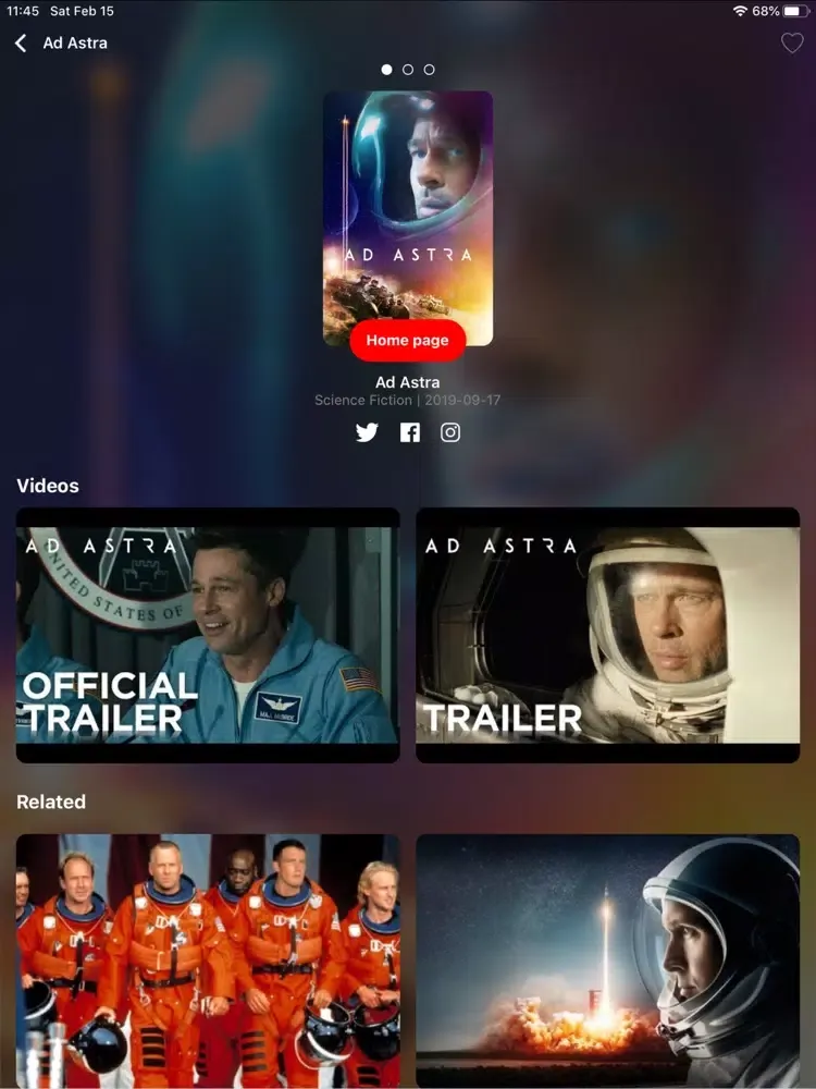 ภาพหน้าจอของ Time Movies - Cinema for Track iPad 