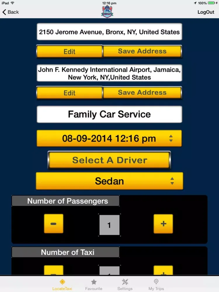 Family Car Service iPad  স্ক্রিনশট