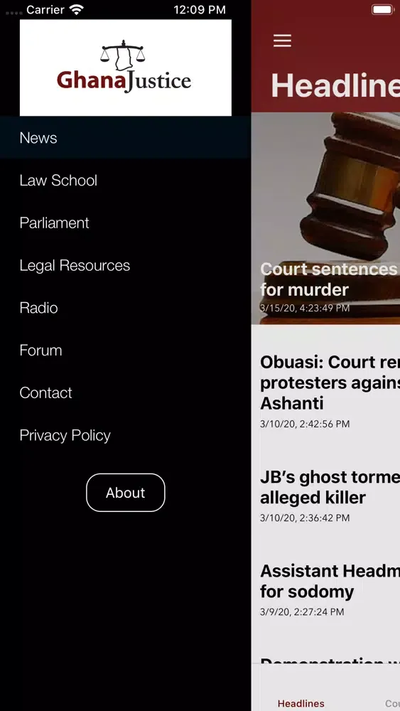 Скриншоты Ghana Justice App