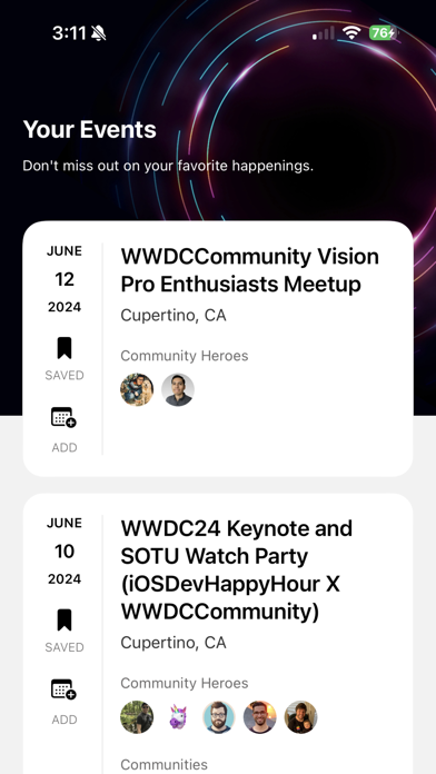 Tangkapan layar Community Week #WWDC24