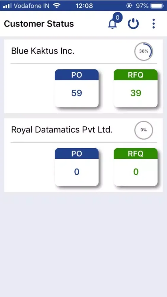 Bluekaktus Vendor Portal Screenshots