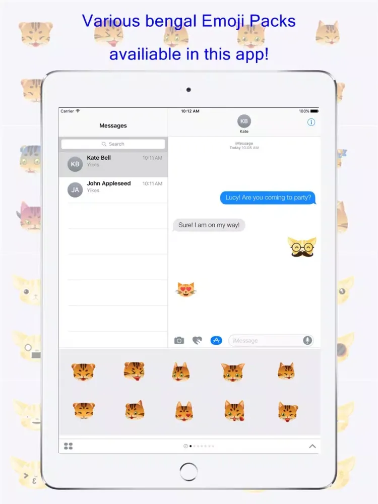 BengalMoji - Bengal Cat Emojis Keyboard iPad  سکرین شاٹس