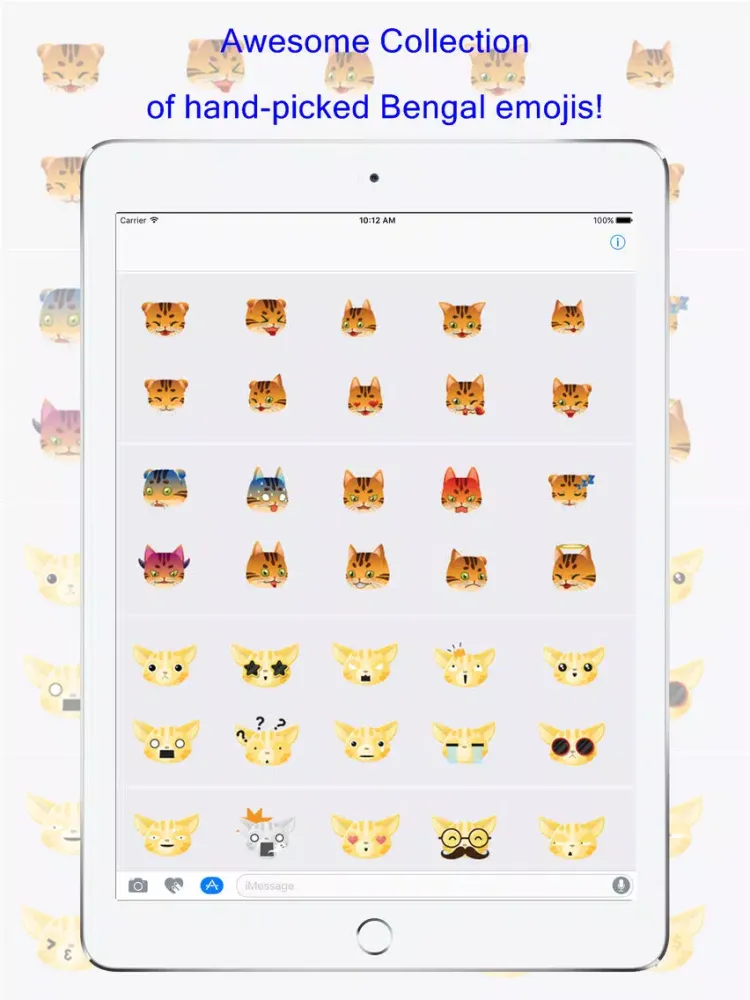 BengalMoji - Bengal Cat Emojis Keyboard iPad  سکرین شاٹس