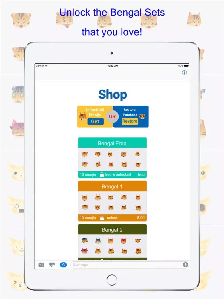 BengalMoji - Bengal Cat Emojis Keyboard iPad  سکرین شاٹس