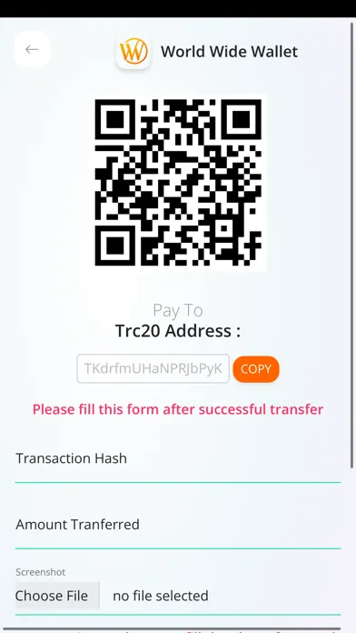 World Wide Wallet स्क्रीनशॉट
