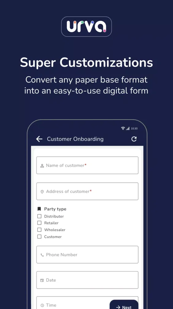 URVA・Trusted Field Force App Screenshots