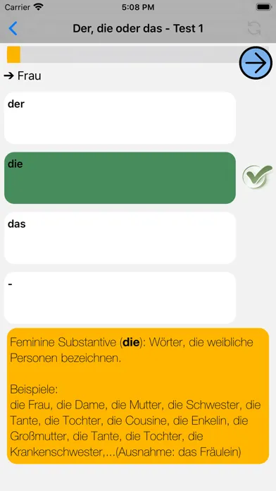 Deutsch Grammatik Test PRO Ekran Görüntüleri
