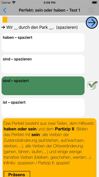 Deutsch Grammatik Test PRO Ekran Görüntüleri