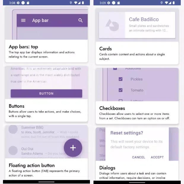 Tangkapan skrin Compose Material Theme