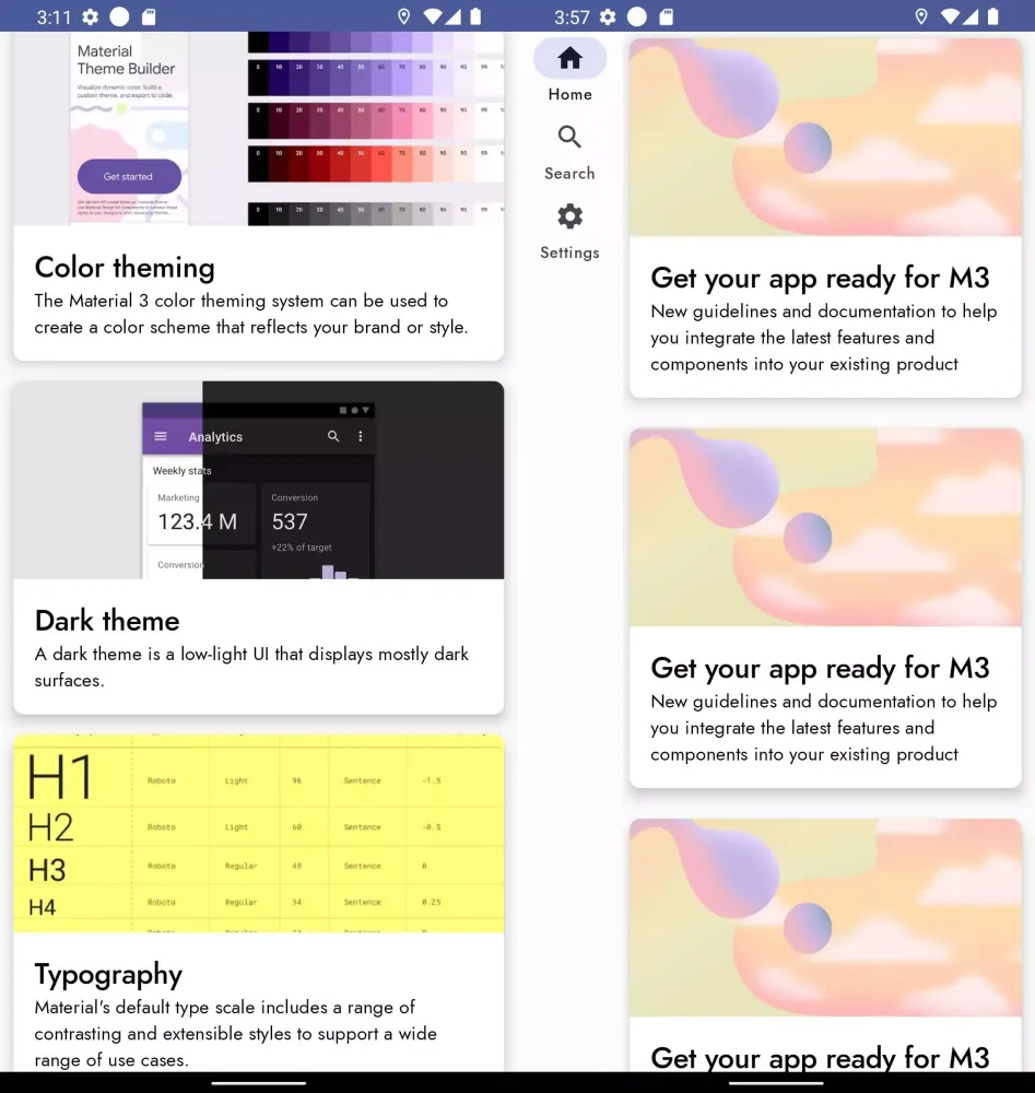 Tangkapan skrin Compose Material Theme