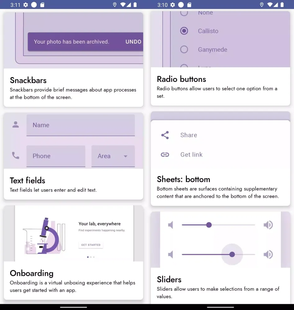 Tangkapan skrin Compose Material Theme