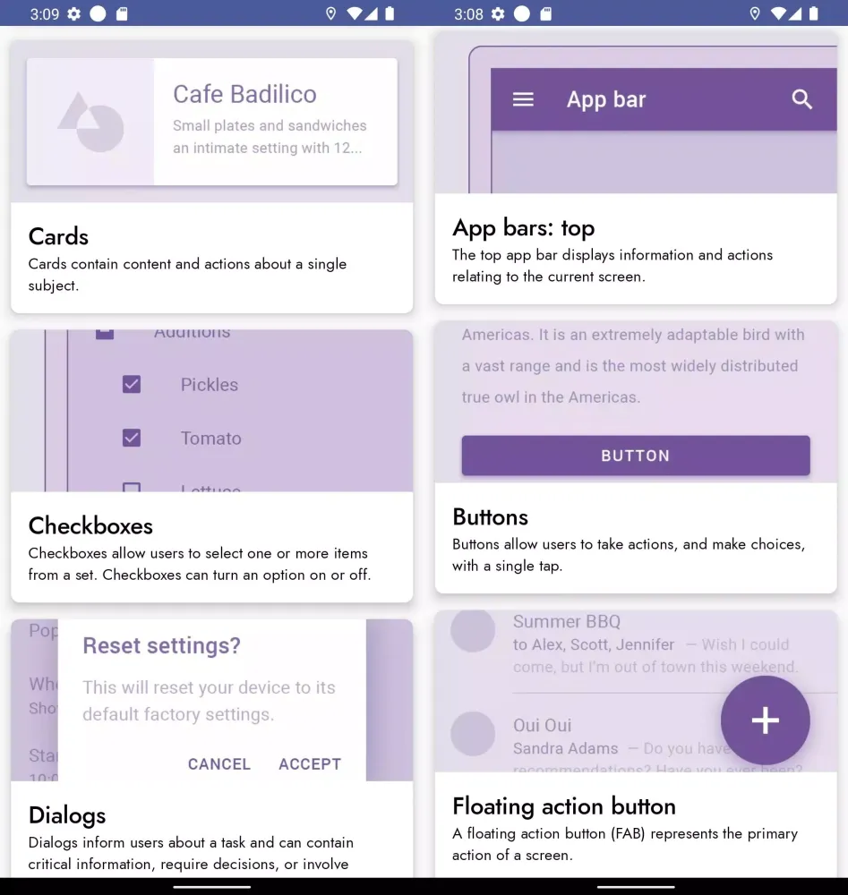 Tangkapan skrin Compose Material Theme