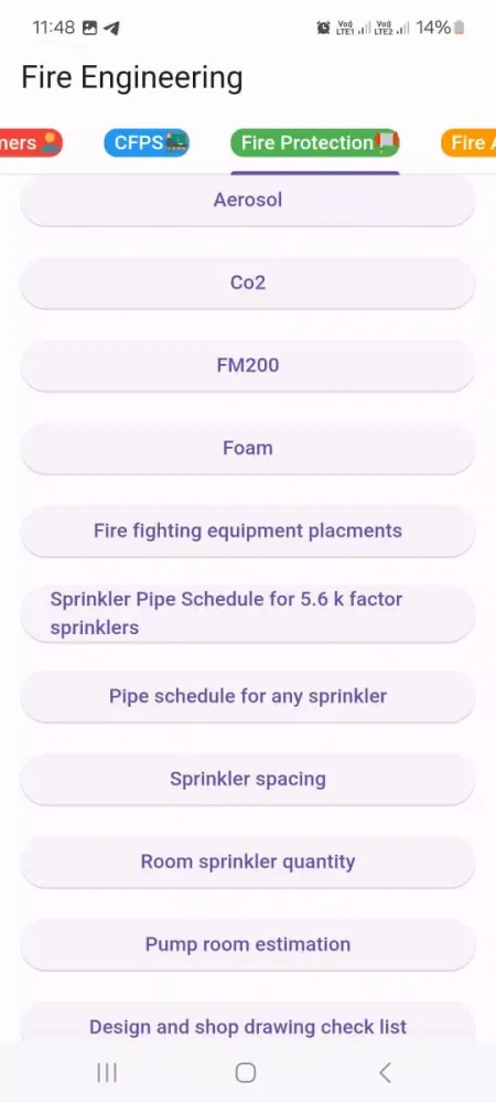 Ảnh chụp màn hình của NFPA CFPS Fire protection