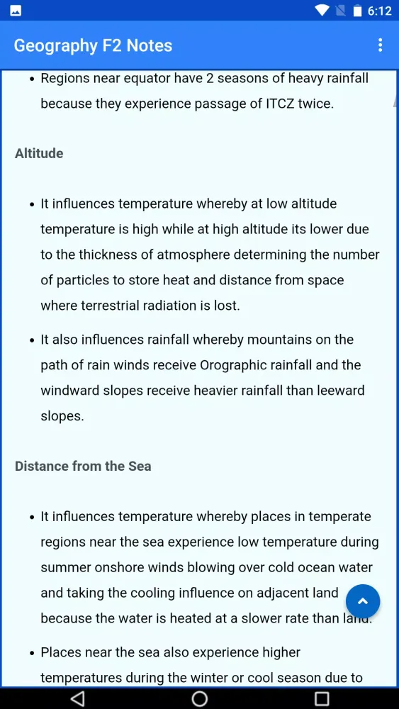 Captures d'écran de Geography form 2 notes