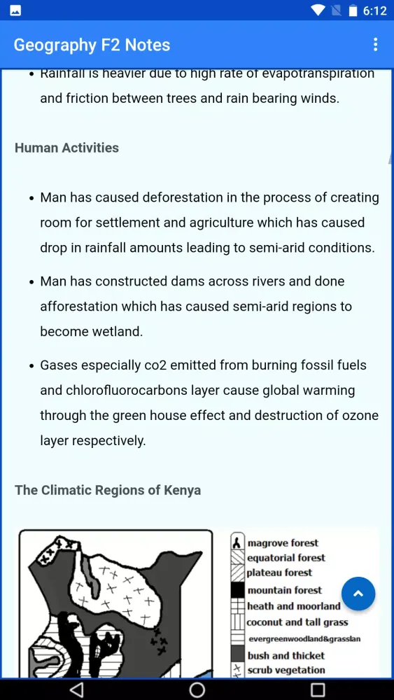 Captures d'écran de Geography form 2 notes