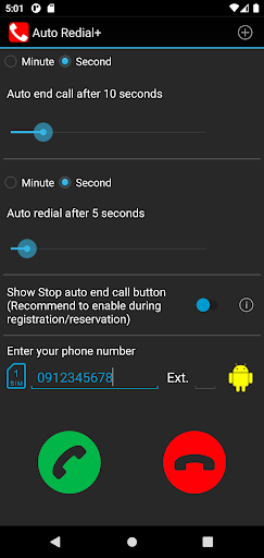 Auto Redial | call timer Screenshots1