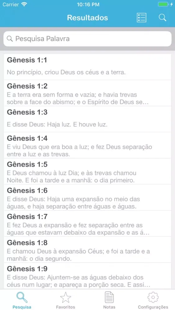 Concordância Screenshots