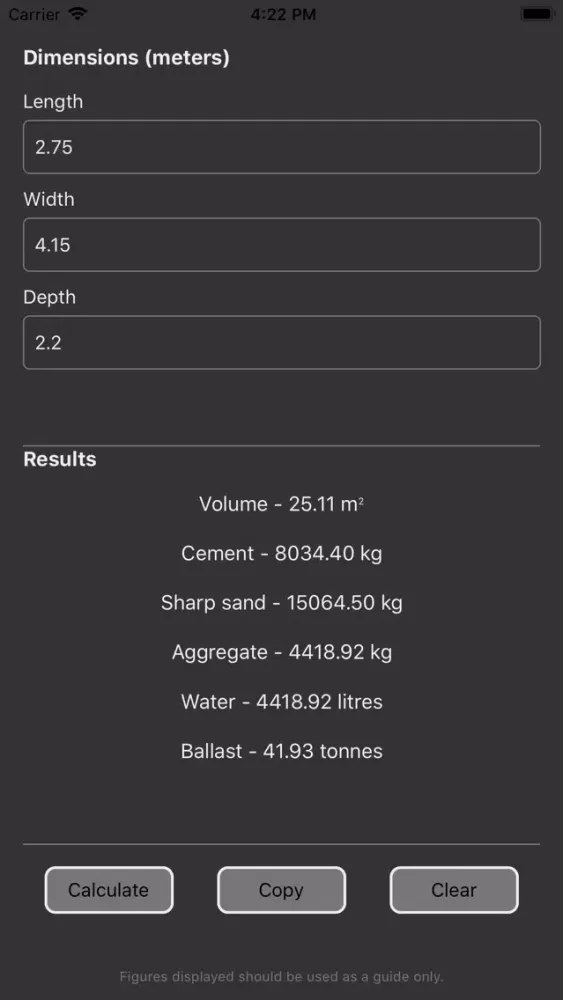 Concrete Calculator應用截圖