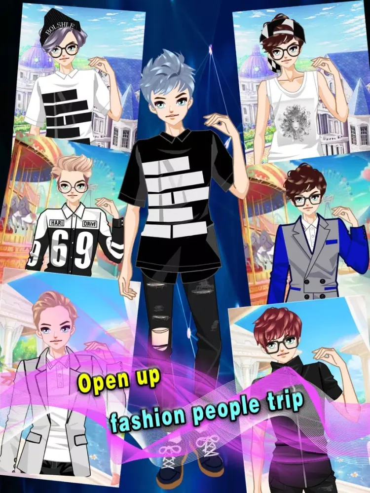 Dressup fashion male star－Dress Up Dating Goddess iPad 应用截图