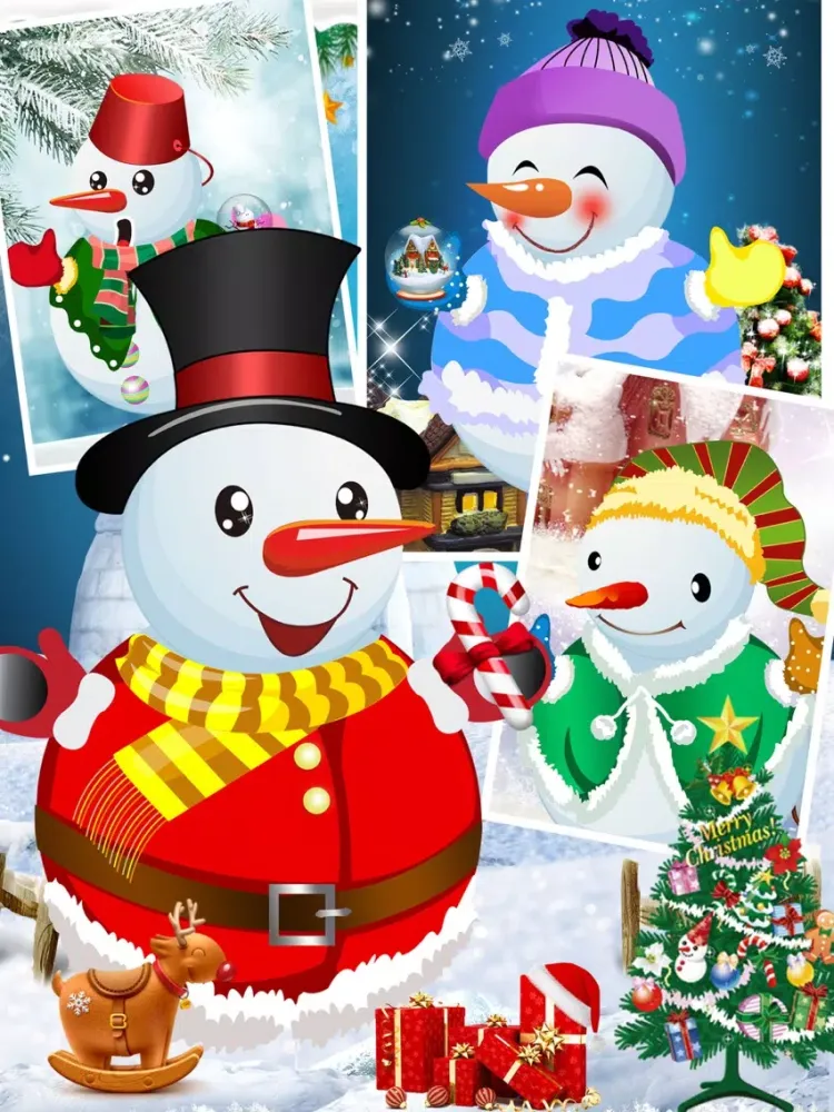 Ảnh chụp màn hình của Lovely Snowman's Decoration - Fun game for kids iPad 