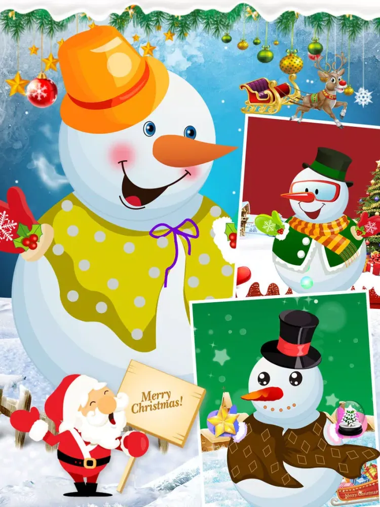 Ảnh chụp màn hình của Lovely Snowman's Decoration - Fun game for kids iPad 