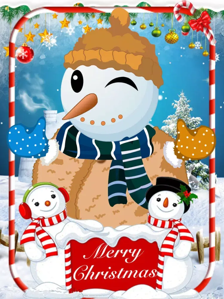 Ảnh chụp màn hình của Lovely Snowman's Decoration - Fun game for kids iPad 