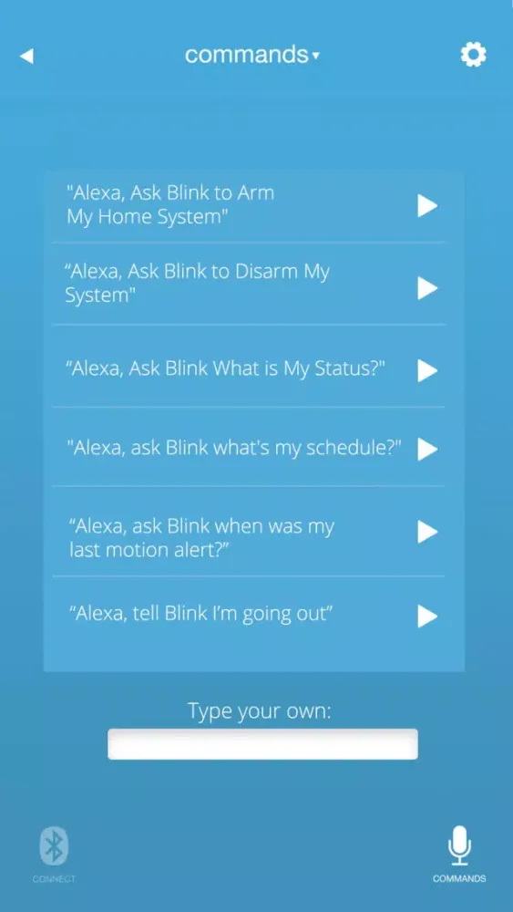 Capturas de tela do Connect for Blink Monitor