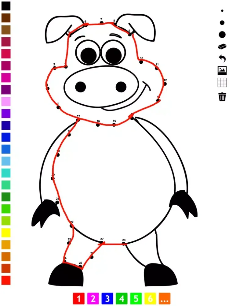 Captures d'écran de Connect the dots coloring book for children: Learn to paint by numbers for kindergarten and pre-school with this learning puzzle game iPad 
