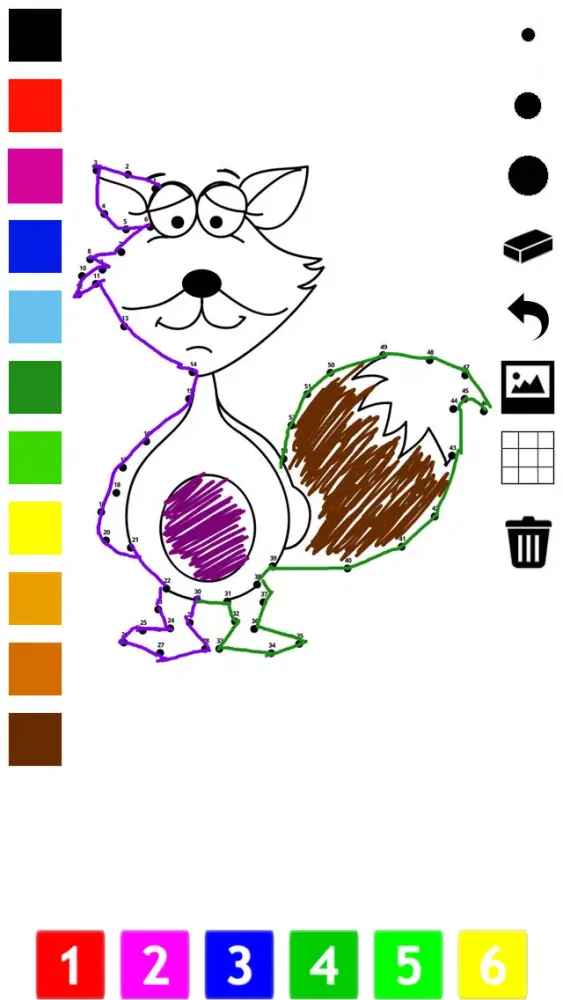 Captures d'écran de Connect the dots coloring book for children: Learn to paint by numbers for kindergarten and pre-school with this learning puzzle game