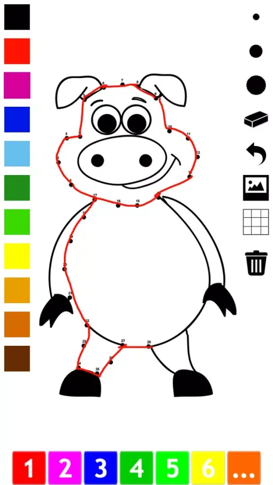 Captures d'écran de Connect the dots coloring book for children: Learn to paint by numbers for kindergarten and pre-school with this learning puzzle game