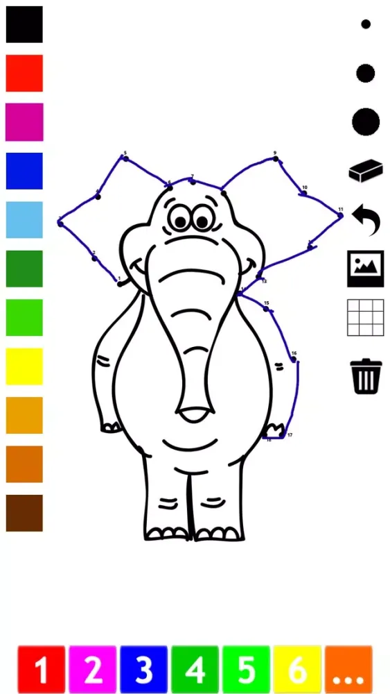Captures d'écran de Connect the dots coloring book for children: Learn to paint by numbers for kindergarten and pre-school with this learning puzzle game